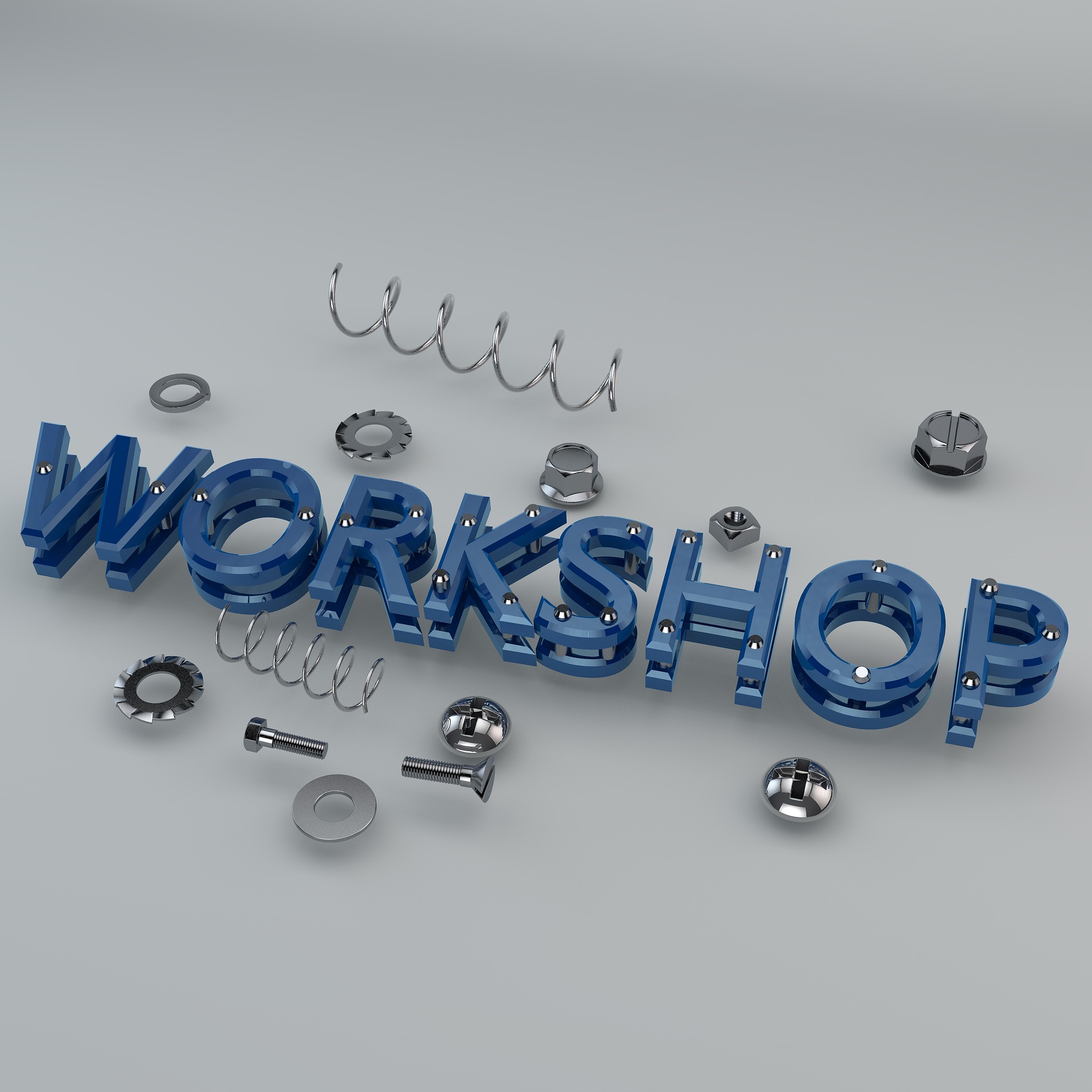 Image of Text: Workshop with hardware surrounding it